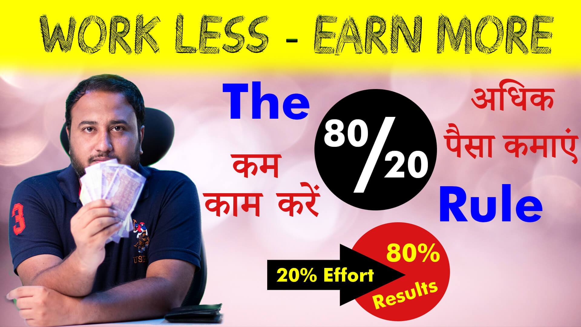 Read more about the article Lesson – 24: 80-20 Principle in Hindi – Work Less & Earn More Money
